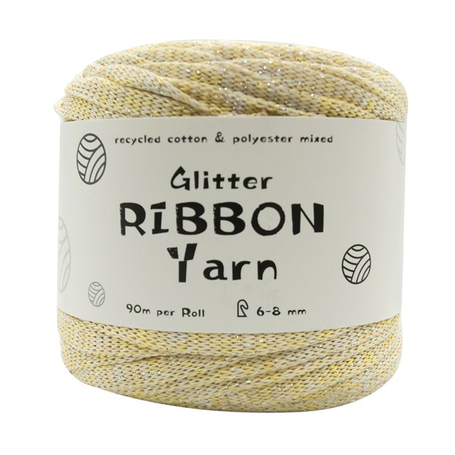 Coofit Ribbon Yarn Multi-purpose Glitter Handmade Knitting Yarn Crochet Yarn for Crafts