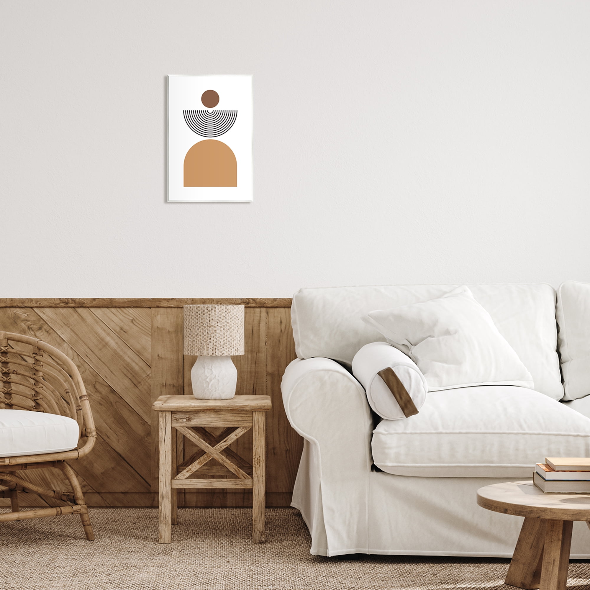 Stupell Industries Geometric Shapes on White Abstract Painting Unframed Art Print Wall Art, 10 x 15