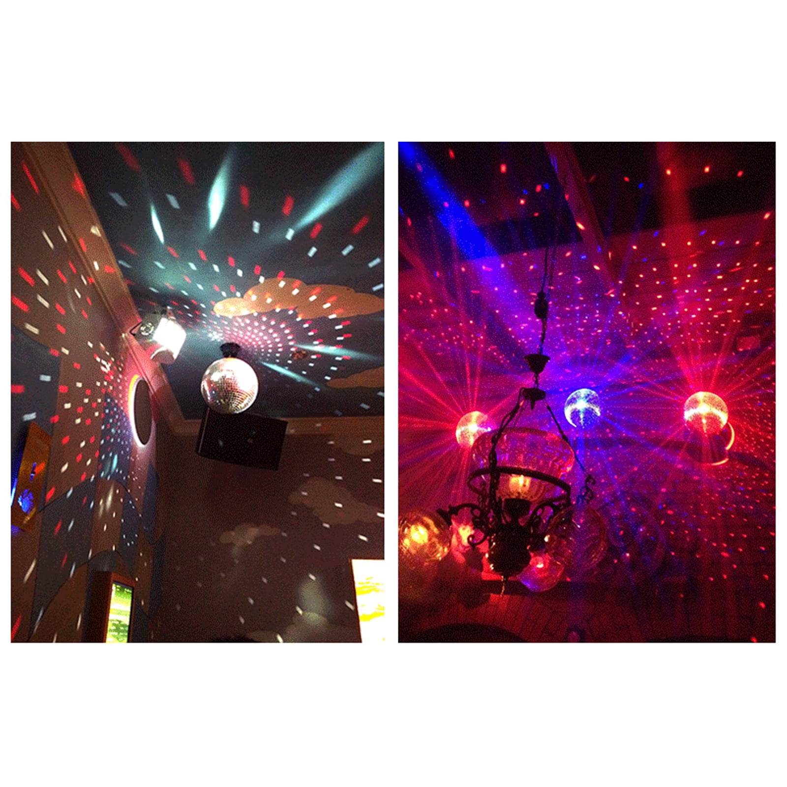 Rotating Mirror Disco Ball Motor Hanging Sound Control 18 Led Light Beads for Home Bar Party DJ Stage Light Background