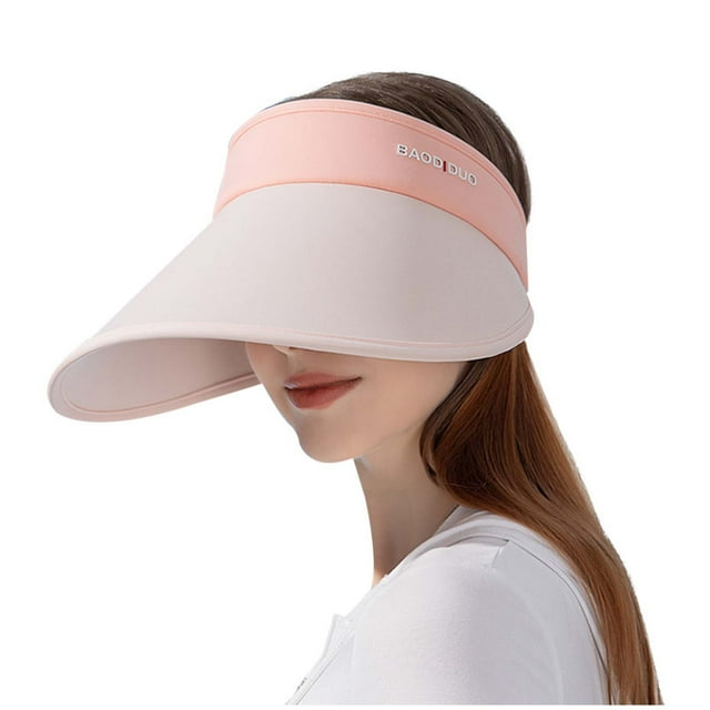 WEIYLL Ladies' Summer Sun Hat With Solid Color Large Brim & Foldable Ice Silk Visor Cap In Design Pink for -