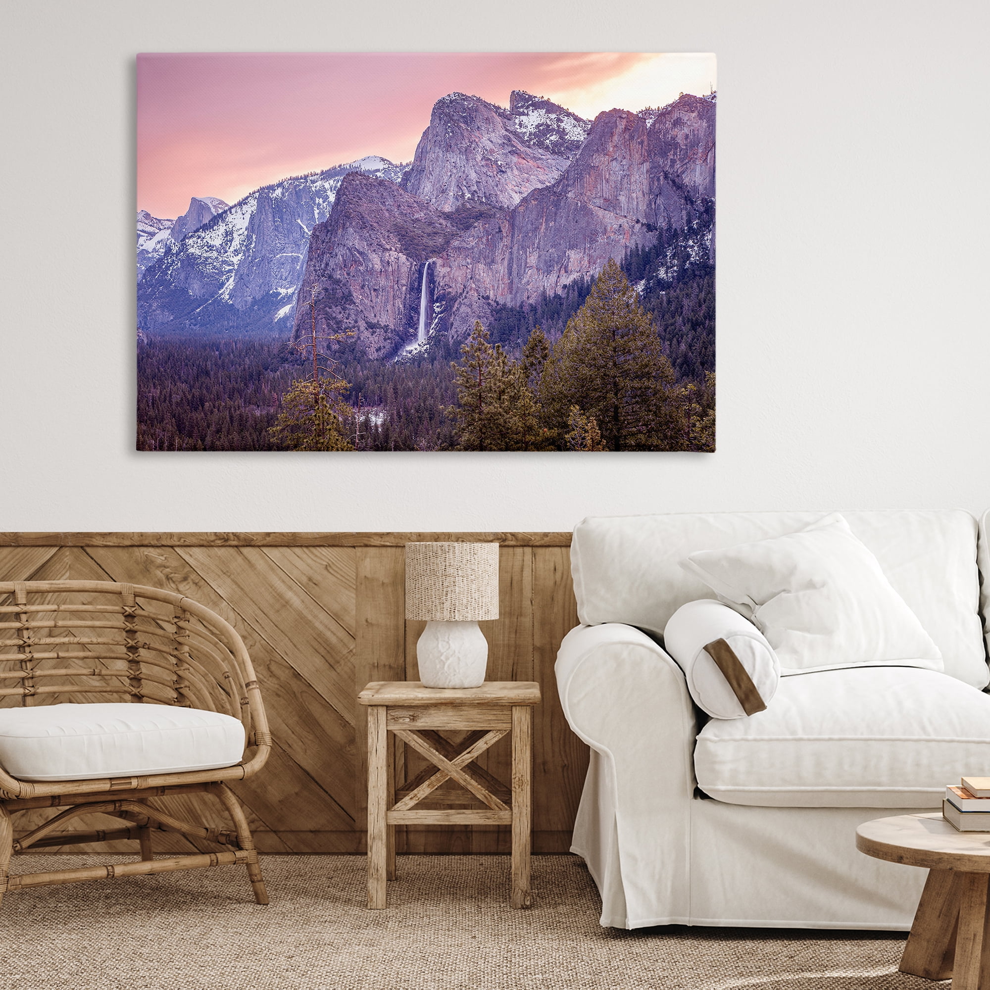 Stupell Industries Majestic Mountain Waterfall Sunset Canvas Wall Art, design by Shelley Carlisle