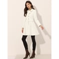 thumbnail image 4 of Abrigo de Invierno con Solapa para Mujer Abrigo con Doble Botonadura blanco M, 4 of 5