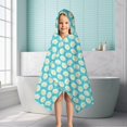 thumbnail image 6 of Turquoise Daisy Flower Floral Pattern Hooded Bath Towel，50"x30" for Ages 3 To 12 Kids, Quick Dry Lightweight Soft Microfiber Hood Beach Towel Cover Up for Kids, 6 of 7