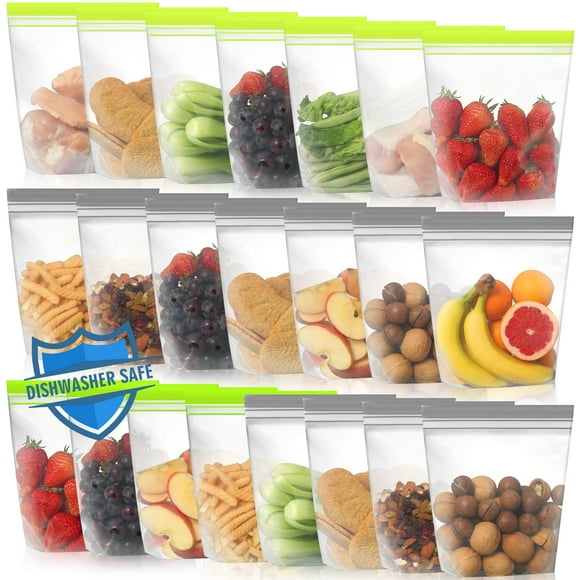 Bolsas reutilizables para sándwiches Lerine, paquete de 22 unidades, de silicona, sin BPA
