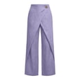 thumbnail image 4 of Rhuody Pants For Womens Staight Leg Loose Fit High Waist Solid Color Trousers Trend Wear L Purple, 4 of 5