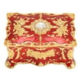 thumbnail image 3 of Vintage Jewelry Box, Small Jewelry Box European Style Exquisite Hand Carved  For Necklace Gold Red,Gold White,Gold Blue, 3 of 8