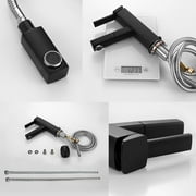 KAIYING Bathroom Sink Faucet with Pull-Out Sprayer, Single Handle, Rotating Spout, Suitable for RV & Utility Bar Sink