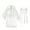 White, variant on 2 Piece Pajamas Sets Women's Robe, Silky Short Bathrobe with Belt for Bridal, Bridesmaid, Honeymoon & Loungewear Black L