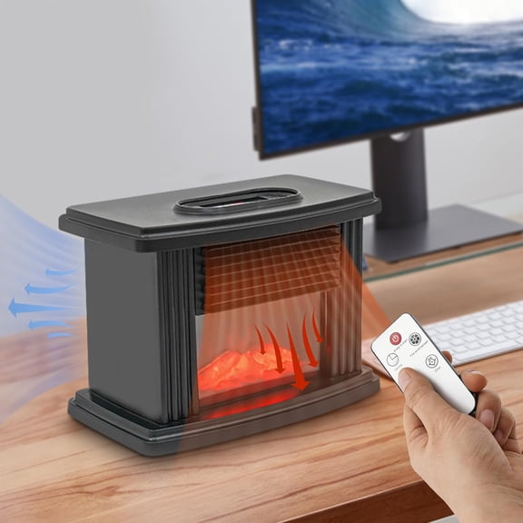 EcoNest 2024 New Fireplace Stove Freestanding Fireplace Heater With Realistic 3D Flame Indoor Stove Heater 1000W Portable Small Fireplace Heater With Thermostat Overh