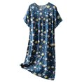 thumbnail image 1 of SHIXIAOO Chemise de Nuit d'Été pour Femmes Manches Courtes Col Rond Chemise de Nuit Confortable Vêtements de Détente à la Maison Robe de Nuit Imprimée Décontractée Boutons devant Chemises de Nuit pour Femmes Grande Taille Chemise de Nuit Légère, 1 of 3