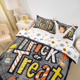 thumbnail image 3 of Homewish Halloween Trick Or Treat Twin Duvet Cover,Spider Web Pumpkin Lantern Pattern Twin Bedding,Halloween Reversible,2 Pieces,1 Duvet Cover and 1 Pillowcase, 3 of 5