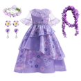 thumbnail image 3 of Vestido de princesa Mirabel de Disney para niñas, traje de Encanto para Cosplay, Carnaval, fiesta de cumpleaños, disfraz de Encanto para niños y bolsa, 3 of 5