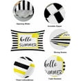 thumbnail image 5 of 2 Packs Decorative Cotton Throw Pillow Covers, Black White Stripe Hello Summer Lemon Fruits 12 x 20 Inch Rectangle Reversible Soft Cushion Case for Couch Bedroom Sofa Living Room Chair Car, 5 of 6