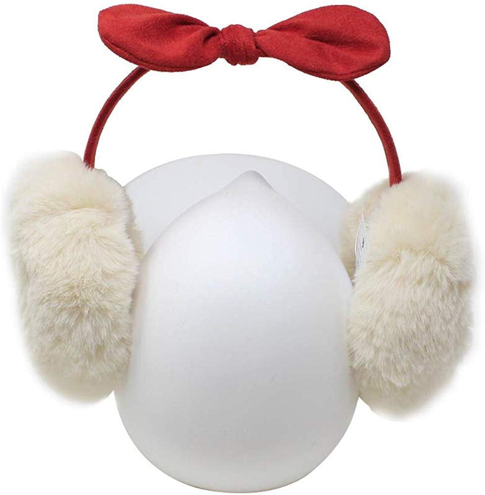 Laundry Women/’s Faux Fur Microsuede Warm Earmuffs with Bows Furry Ear Warmers