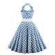 thumbnail image 3 of Vestidos Para Mujer Vestidos Casuales Sin Mangas Cuello Redondo Retro Estampado de Lunares Cinturón de Cintura Alta Cuello Halter Vestido Sin Espalda Odeerbi ODB149633, 3 of 8