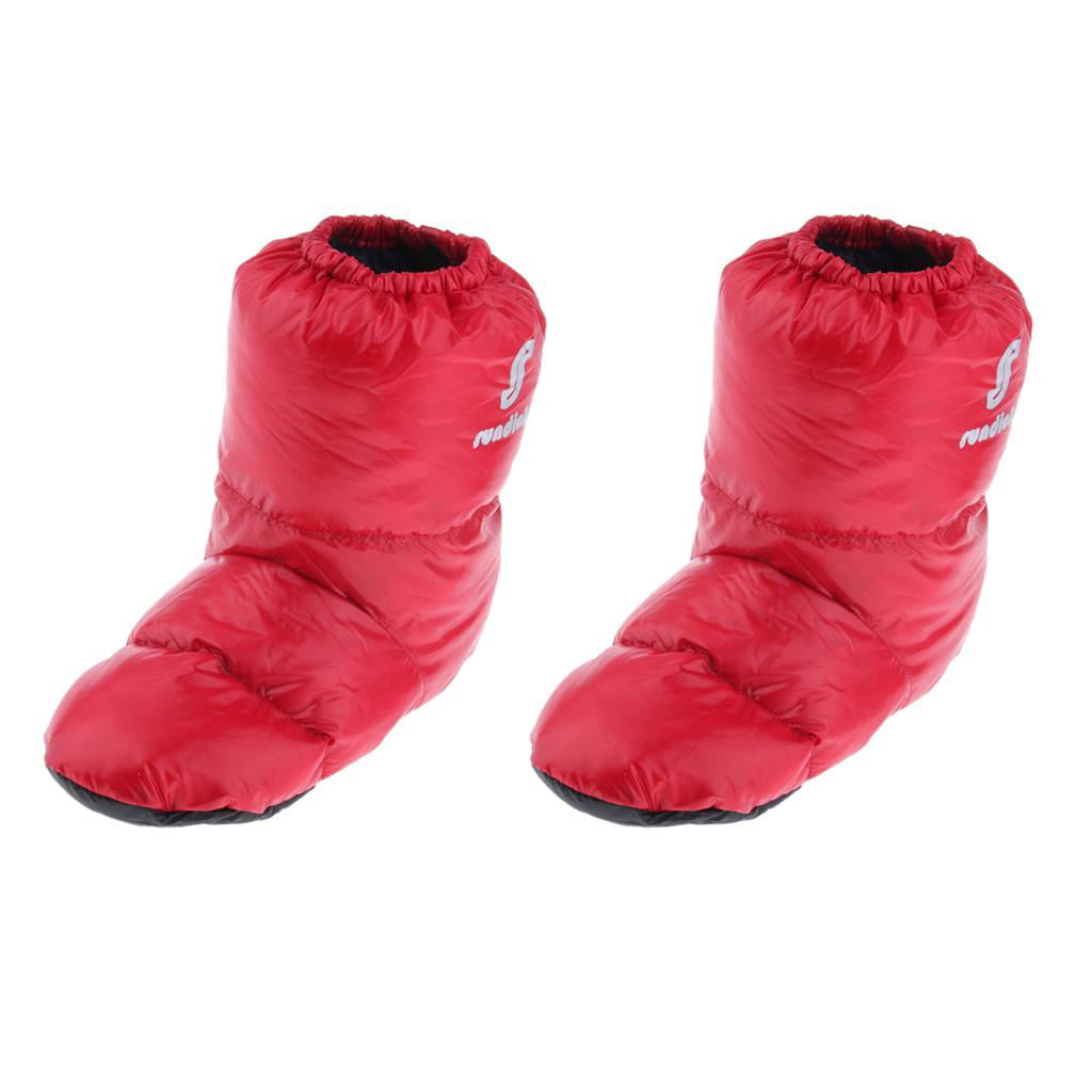 Duck Down Booties Camping Hiking Cabin Slippers Waterproof Warm Long Boots 