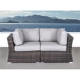 thumbnail image 3 of Living Source International Outdoor Wicker Loveseat w/ Cushions in Espresso/Gray, 3 of 4
