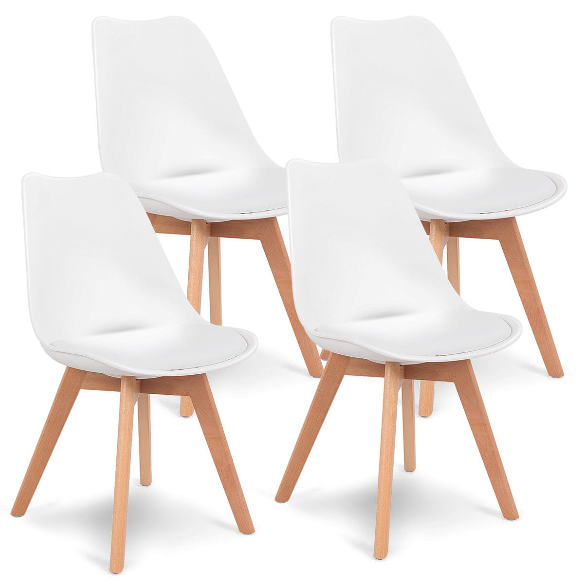 Gymax Set of 4 Mid Century Dining Chairs Modern DSW