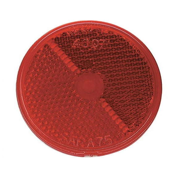 Grote 40072 - Reflector, 2.5", Red, Round Stick-On