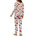 thumbnail image 3 of FOR U DESIGNS Thanksgiving Maple Leaf Pajama Sets for Women 2 Piece Long Sleeve Crew Neck Tops and Pants Size S Sleepwear Comfortable Nightwear with Drawstring for Women, 3 of 6