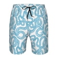 thumbnail image 4 of Kdxio Blue Snake Pattern Mens Casual Shorts - Drawstring Summer Beach Sports Shorts for Men, 4 of 9