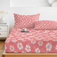 thumbnail image 6 of Twin XL Size Fitted Sheet Set - Pink Flowers 2 Piece Bedding Sets 16" Deep Pocket Fitted Sheet with 1 Pillowcases, Farmhouse Rustic Botanical Floral Pattern Brushed Microfiber Hotel Luxury Bed Sheets, 6 of 9