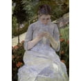 thumbnail image 2 of Cassatt, Mary 14x18 Gold Ornate Wood Framed with Double Matting Museum Art Print Titled - Young Woman Sewing in the Garden, 2 of 4