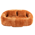 thumbnail image 5 of Tcbosik Bean Bag Sofa for Adults, 2 Seater Chenille Couch, Comfy Sofa for Living Room, No Assembly Required, Orange, 5 of 11