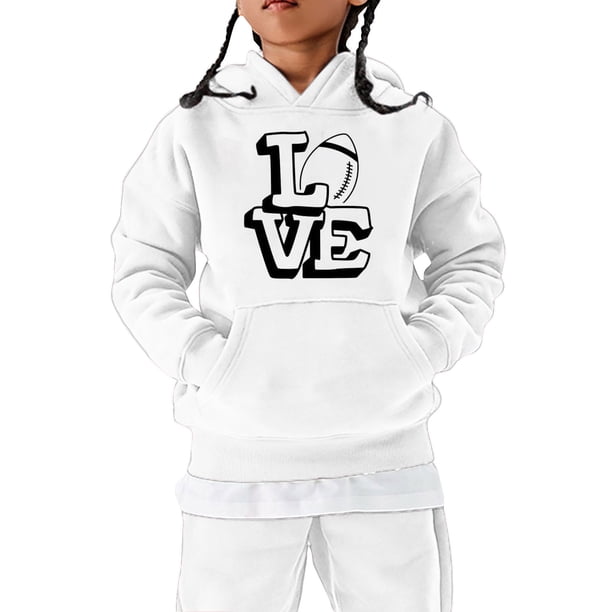 Gibobby Sudadera con capucha al fútbol americano Regalo deportivo Sudadera para adolescentes Jugador de rugby vintage Deportes Retro Niñas Niños de rugby(Blanco, 7-8 Años)