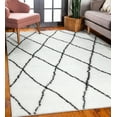thumbnail image 1 of Design House Keleya Area Rug with Soft Shag in Trellis White/Charcoal. 7-Foot-10-Inch by 10-Foot, 1 of 23