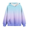 thumbnail image 6 of Cethrio Girls Hoodies, Gradient Print Loose Fit Pullover Thermal Girls Sweatshirts Navy Size 9-10 T, 6 of 8