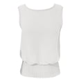 thumbnail image 5 of KHONTS Summer Tank Tops for Women Sleeveless Casual Boho Cami Slim Fit Smocked Bottom Shirts White XL, 5 of 5