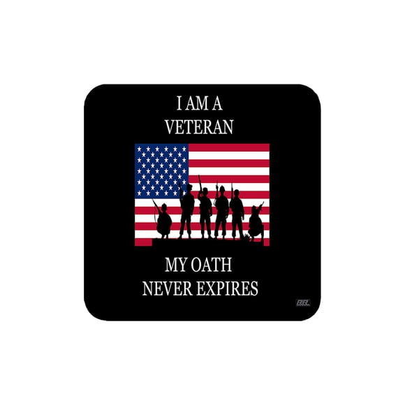 Rogue River Tactical Patriotic USA Flag Veteran Oath Drink Coaster Set Gift United States of America US Bar Kitchen Home