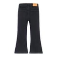thumbnail image 2 of KIDSCOOL SPACE Baby Little Girls Flared Jeans, 18M-5T Raw Edge Hem Stretchy Denim Pants,Black,18-24 Months, 2 of 6