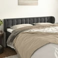 thumbnail image 6 of vidaXL Headboard with Ears Dark Gray 72"x9.1"x46.5"/50.4" Velvet, 6 of 32