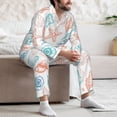 thumbnail image 7 of Daiia Colorful Seashells1 for Men's Long-Sleeved Pajama Set – Soft & Comfortable Sleepwear Button-Up Pajamas Cozy Lounge Wear-Small, 7 of 7