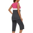 thumbnail image 5 of Cavosen Soft Pajama Sets for Women 2 Piece Pleated Nightwear Sleeveless Crewneck Pullover Tank Tops Capri Sleepwear Color Block Loungewear with Pocket Casual Pjs Pink 2XL, 5 of 5