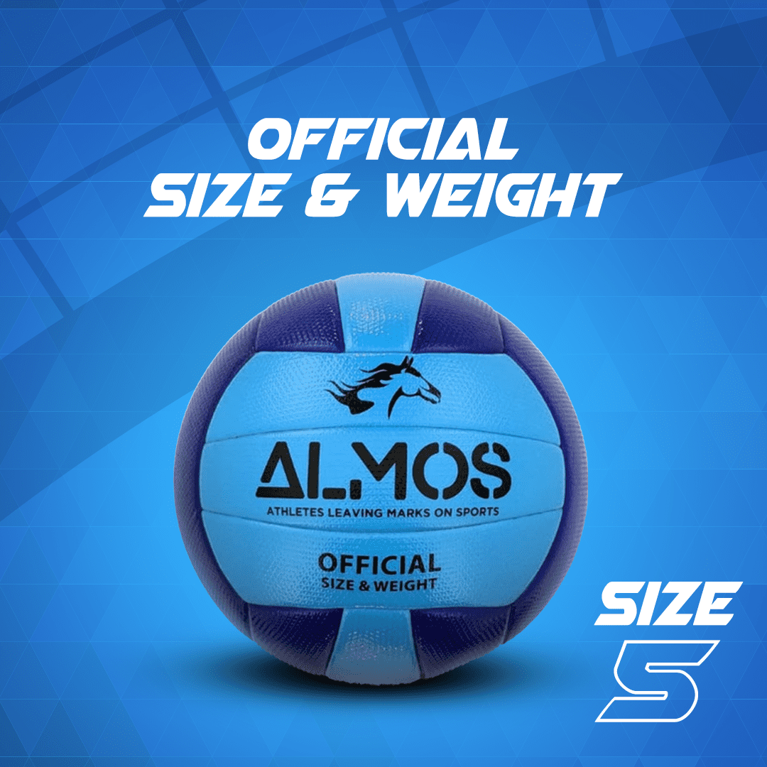 Almos Match Volleyball for Club, Indoor and Outdoor Play, Official Size 5 - Blue