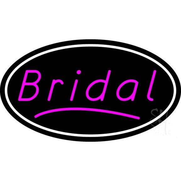 Oval Bridal In Pink LED Neon Sign 20" Tall x 37" Wide - inches, Black Square Cut Acrylic Backing, with Dimmer - Premium built indoor Sign for Storefront, Store interior, Studio.
