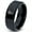Black Bevel Polish Tungsten, variant on Tungsten Flower Bloom Blossom Plant Band Ring 8mm Men Women Comfort Fit Black Dome Polished