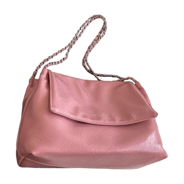 Bolso de mano para mujer, bolso informal de piel sintética suave, a la moda Rosa Yinane Tote de hombro bajo el brazo