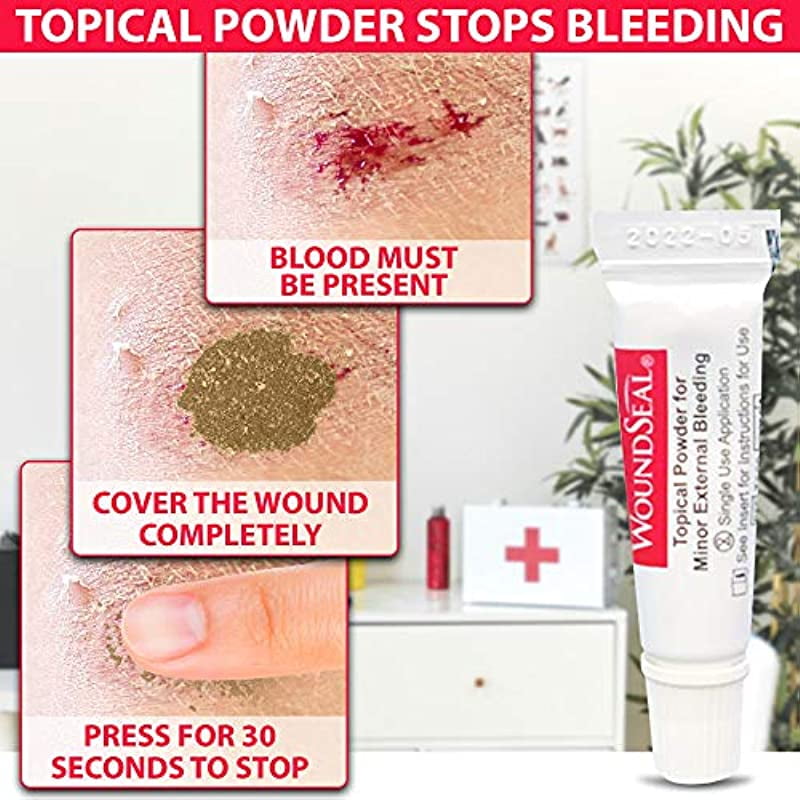 "WoundSeal Topical Powder Wound Care First Aid for Cuts, Scrapes and