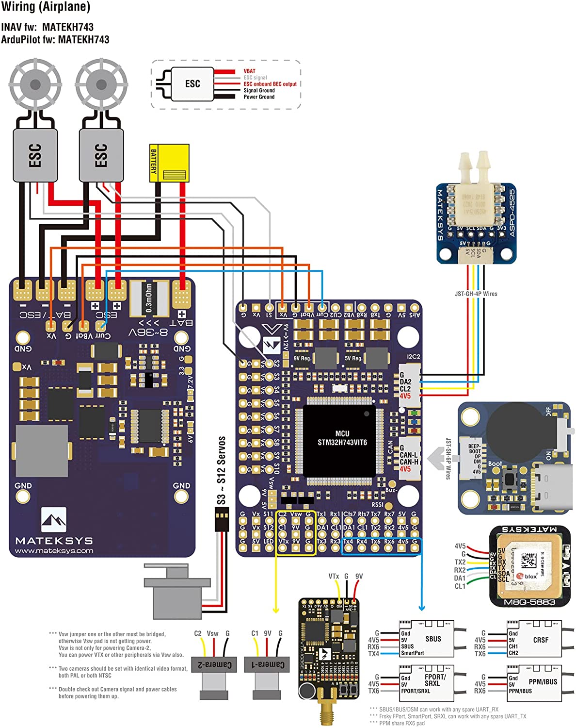 Buy Matek RC Drone Flight Controller H743WING V3 FC Built in OSD BEC