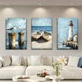 thumbnail image 2 of [Abstract Art Canvas Painting] 3pcs/set Canvas Painting - Unframed Sea Boats, Seagulls, Lighthouses Posters & Prints | Abstract Art for Living Room, Library, Office, Cafe, Bar - Perfect Birthday, Ho, 2 of 4