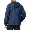 thumbnail image 2 of Little Donkey Andy Men’s Lightweight Windbreaker Jacket Breathable Windproof Hooded Wind Coat Hiking Running Golf Outdoor Travel Dark Blue M, 2 of 7
