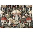 thumbnail image 2 of Mushrooms Kitchen Curtains 24 Inch Length Blackout Thermal Insulating Tier Curtains with Rod Pockets Short Curtains Home for Living Room/Bedroom Home Decor, 2 of 7