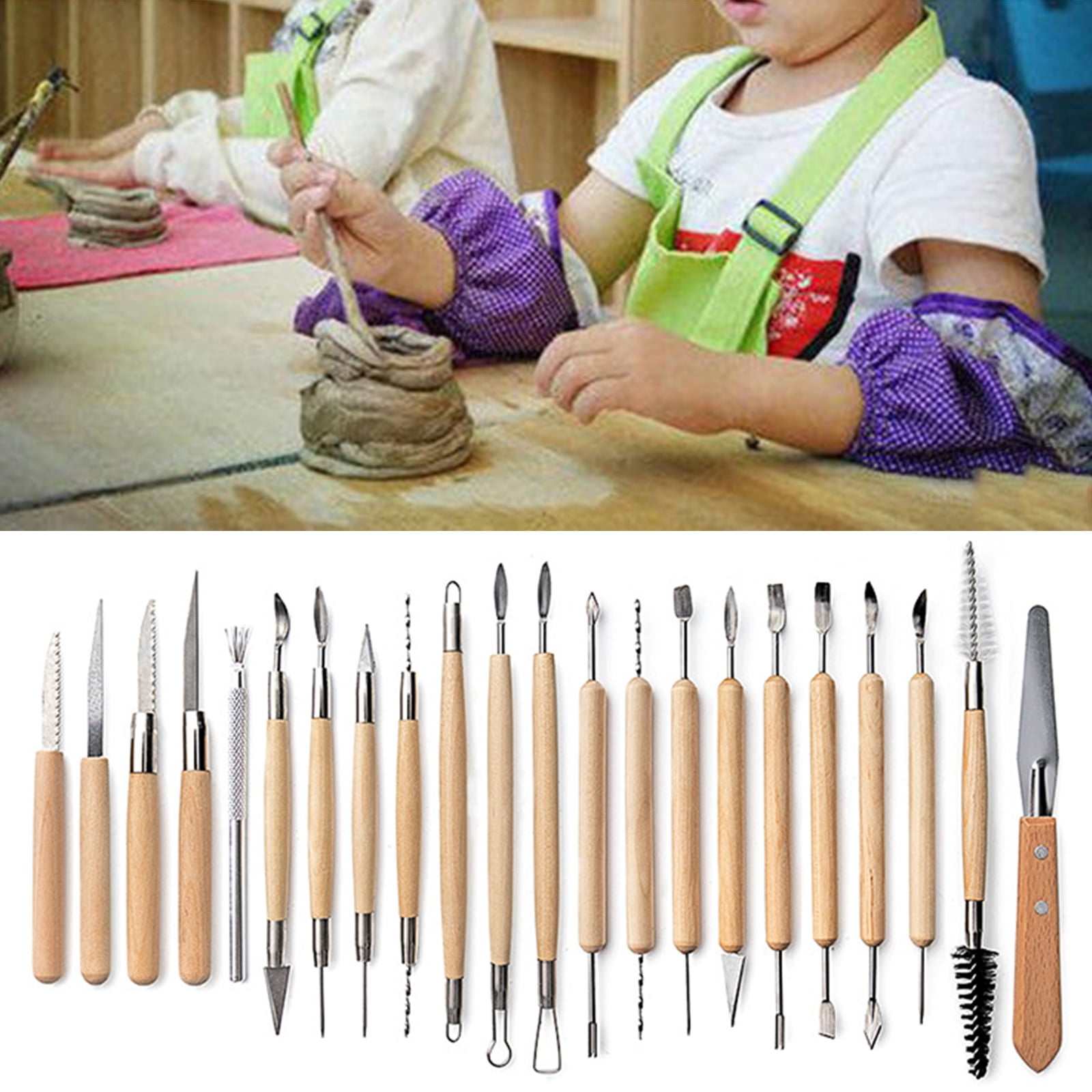 TINYSOME 42pcs DIY Clay Sculpture Pottery Tool Carving Point Drill Pen Ceramics Sculpting