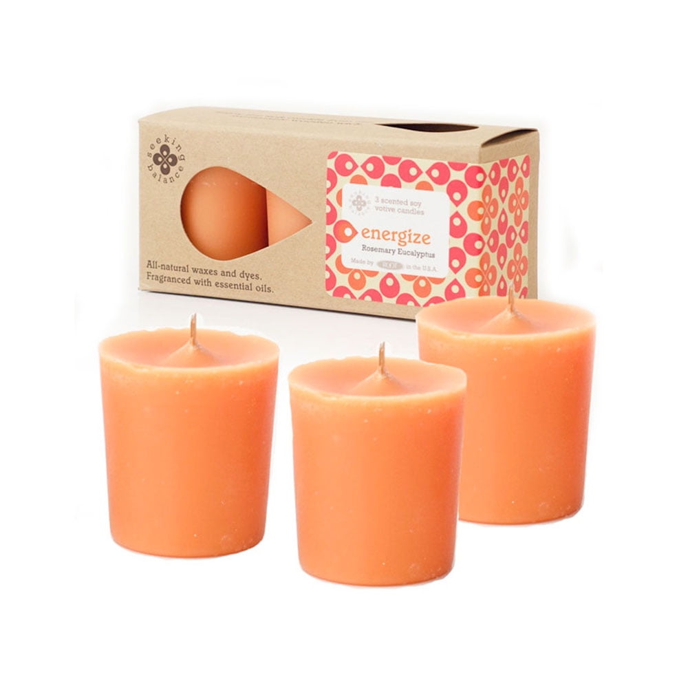 Root Candles Seeking Balance 3Pk Votive Rosemary Eucalyptus Energize