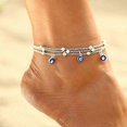 thumbnail image 2 of Boho Layered Anklets (Silver) Evil Eyes Anklets Beaded Layering Anklets for Women Girls, 2 of 5