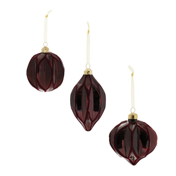 Melrose Velvet Glass Ornament Set of 6